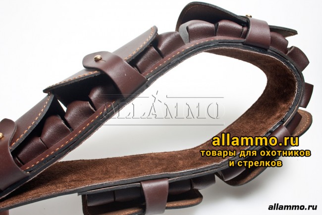 IMG_5463.jpg Патронташ Вектор закрытый из натуральной кожи на 25 патронов 12/16 калибра (П-42)