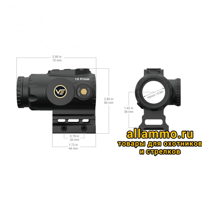 Призматический прицел Vector Optics Paragon 1x16 Micro Prism (SCPS-M01)