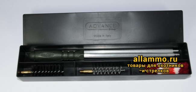 Набор для чистки NIMAR к. 410, шомпол 3 секции алюминий, пенал