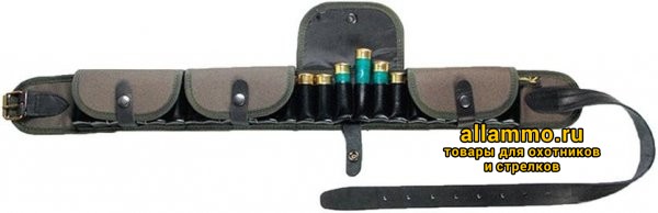 40654.970x0.JPG Патронташ Вектор закрытый с ремнем из натуральной кожи на 25 патронов для 12/16 калибра (П-47)
