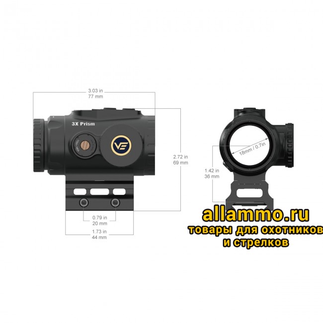 Призматический прицел Vector Optics Paragon 3x18 Micro Prism (SCPS-M03)