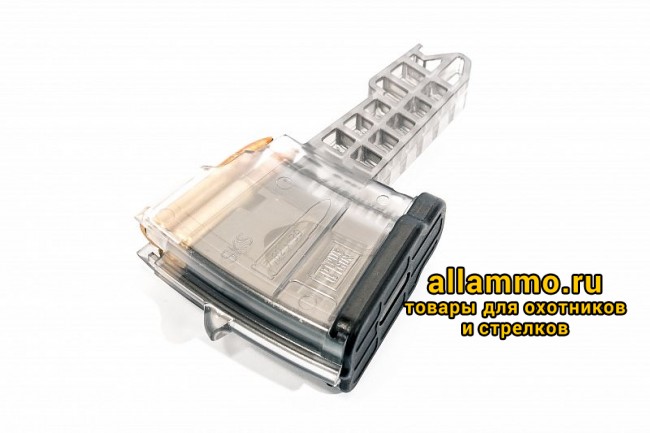 Магазин Pufgun на СКС 7,62х39 5 патронов, (возм. укорочения), прозрачный