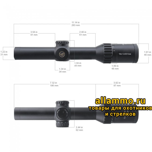 Оптический прицел Vector Optics Continental Tactical 1-6x24 SFP кольца 30 мм