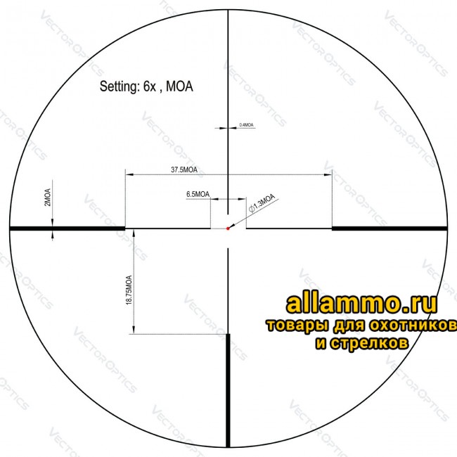 Оптический прицел Vector Optics Continental Hunting 1-6x24 SFP кольца 30 мм