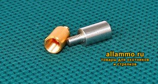 66a205b6f97b587c5c1175dc2a22faa2.jpg Переходник ЧИСТОGUN - латунь, папа/мама, резьба дюйм.5/16х27 на М5 к гладкоств.шомп.Dewey,Tipton,под ерши/насадки Европа