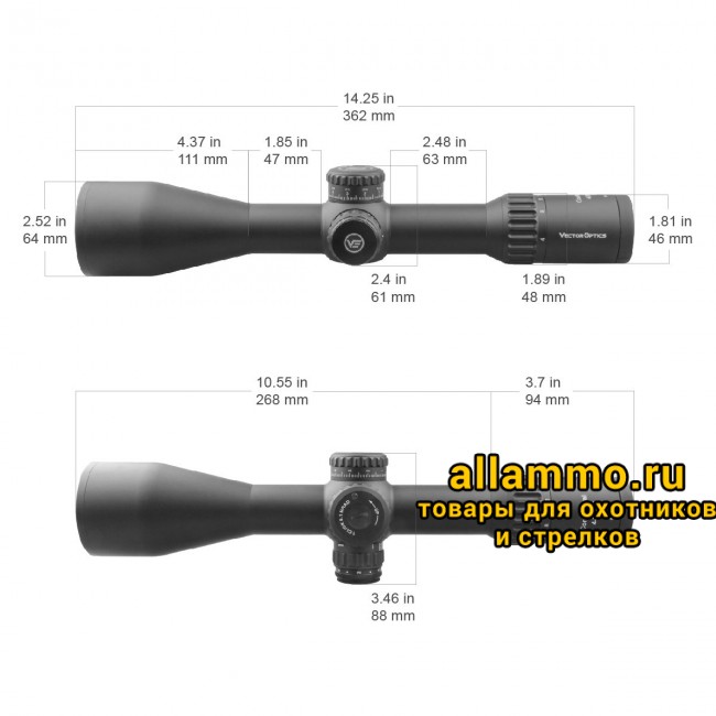 Оптический прицел Vector Optics Continental 4-24x56 FFP кольца 34 мм