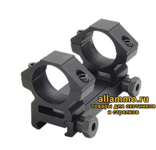 rgwm2pa-25m2-m.jpg RGWM2PA-25M2 Кронштейн LEAPERS AccuShot с кольцами 25,4 мм, для установки на основание WEAVER, STM, средний, фиксация половинок колец двумя болтами