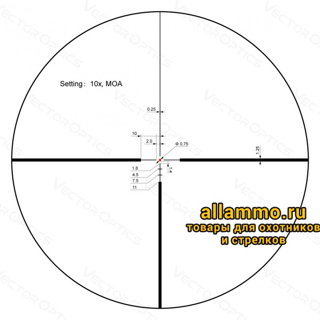 Оптический прицел Vector Optics Continental Hunting 2-12x50 SFP кольца 30 мм