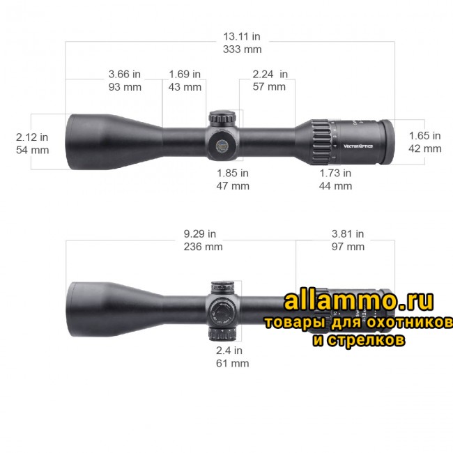 Оптический прицел Vector Optics Continental Hunting 2-12x50 SFP кольца 30 мм