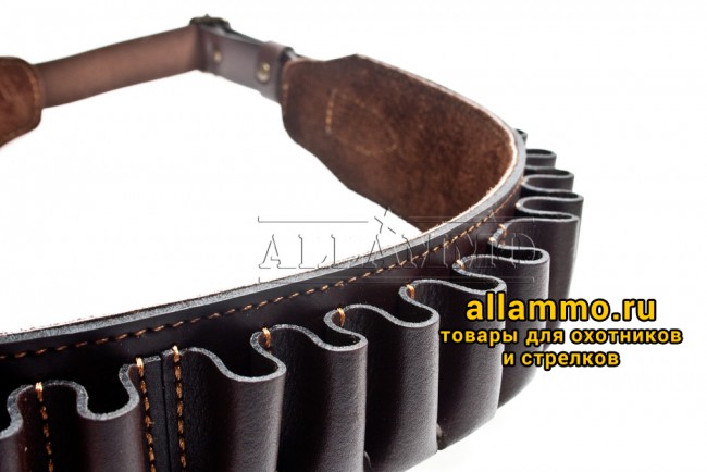 IMG_5138.jpg Патронташ Вектор открытый на 25 патронов для 12/16 калибра из натуральной кожи (П-41)