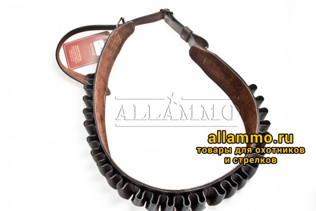 IMG_5137.jpg Патронташ Вектор открытый на 25 патронов для 12/16 калибра из натуральной кожи (П-41)