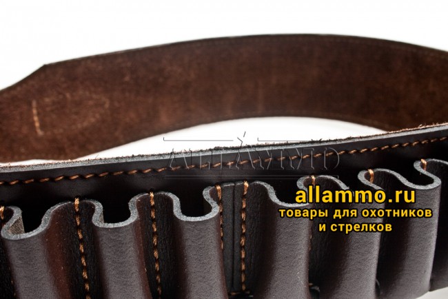 IMG_5139.jpg Патронташ Вектор открытый на 25 патронов для 12/16 калибра из натуральной кожи (П-41)