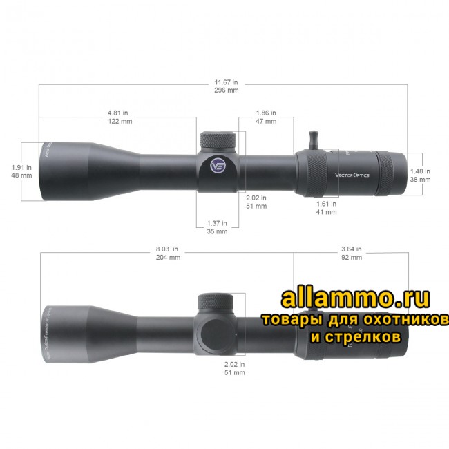 Оптический прицел Vector Optics Forester Jr. 3-9x40 кольца 30мм