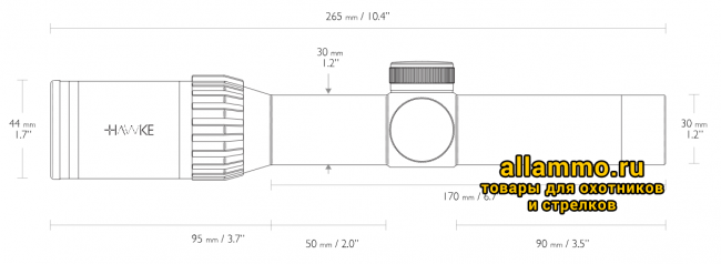 Оптический прицел Hawke Frontier 30 1-6x24