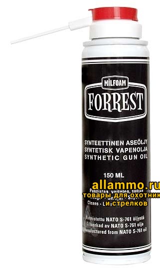 9ddd886b367dc480b85cd62fefb30b1c.jpg Масло FORREST Synthetic для оружия, 100% синтетическое, для чистки, защиты и смазки оружия, 150мл