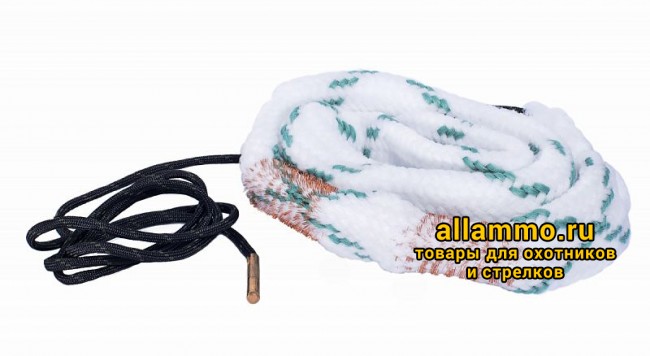 eef53a4052c516827bd359747c735154.jpg Гибкая змейка CleaningCord от ShotTime, кал.12, с бронз.ершом, материал-капрон, шнур 65см. с протяжкой