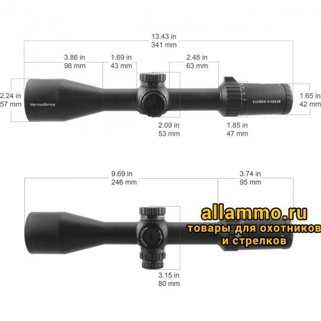 Оптический прицел Vector Optics Taurus 3-18x50 FFP кольца 30 мм