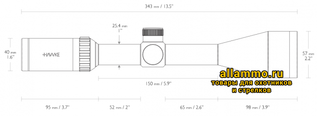 Оптический прицел Hawke Vantage 3-9x50
