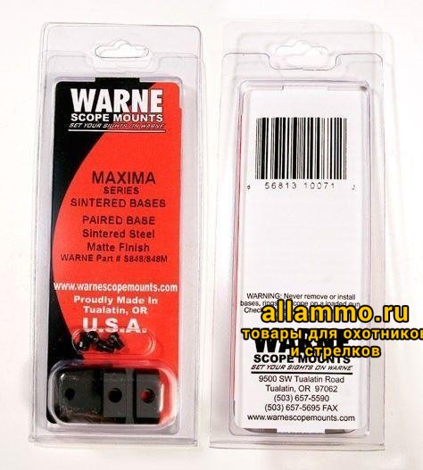 Основания Warne Browning BLR/BAR S848/848M Основания Warne S848/848M на Browning BAR (база weaver)