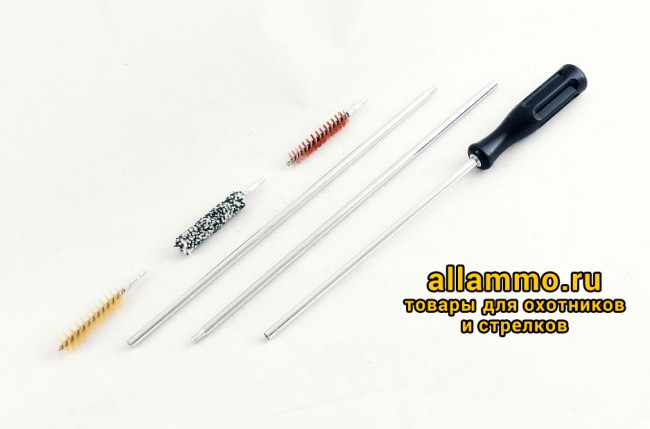 Набор для чистки ShotTime кал.9мм., для нарезн.оружия, металл.шомпол + 3 ерша, пластиковый пенал