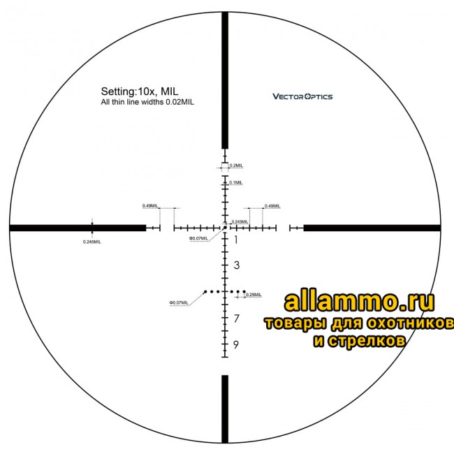 Оптический прицел Vector Optics Marksman 10x44 SFP кольца 30мм