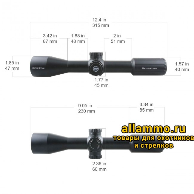 Оптический прицел Vector Optics Marksman 10x44 SFP кольца 30мм