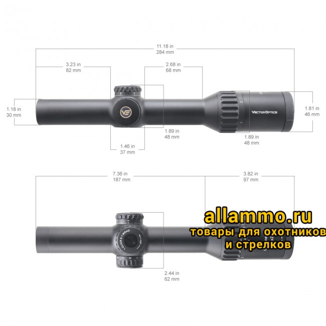 Оптический прицел Vector Optics Continental Tactical X8 1-8x24 SFP ED кольца 30мм