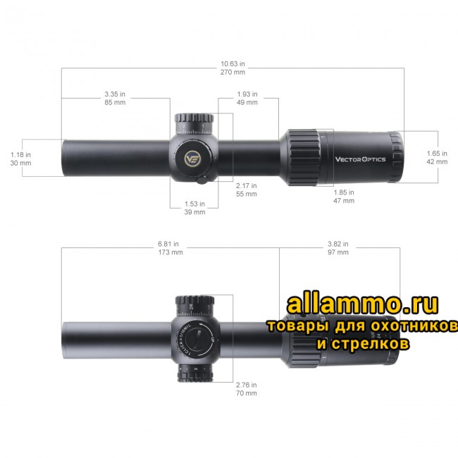 Оптический прицел Vector Optics Taurus 1-6x24 SFP кольца 30мм