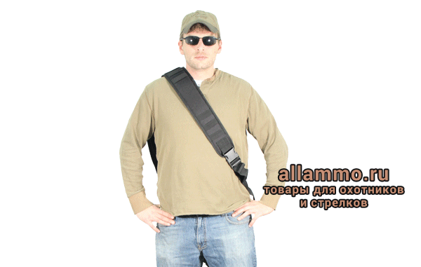 Leapers UTG Чехол-рюкзак на одно плечо, 86x35,5 см, цвет серый металлик/черный