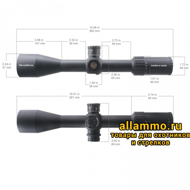 Оптический прицел Vector Optics Taurus 6-24x50 SFP HD HT кольца 30мм