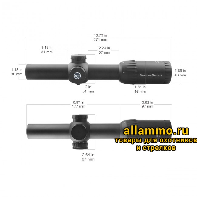 Оптический прицел Vector Optics Constantine 1-8x24 FFP кольца 30мм