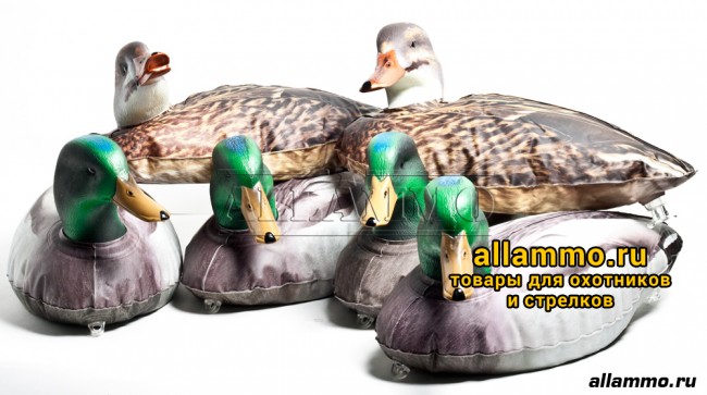 Комплект чучел Кряквы CHEROKEE SPORT Fusion Series (надувные с пласт.головой) 4 селезня и 2 утки (MF970b)