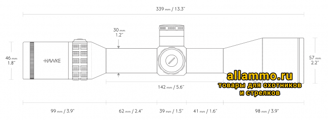 Оптический прицел Hawke Sidewinder 30 SF FFP 4-16x50