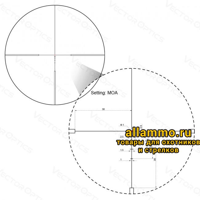 Оптический прицел Vector Optics Grimlock 1-6x24 SFP GenII кольца 30мм