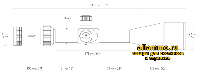 Оптический прицел Hawke Sidewinder 30 SF FFP 6-24x56