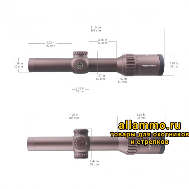 Оптический прицел Vector Optics Continental Tactical X6 1-6x24 SFP FDE кольца 30мм
