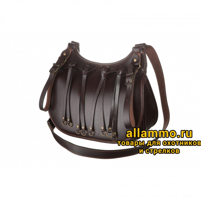 Ягдташ Вектор классический из натуральной кожи с сеткой и тороками (3-21)