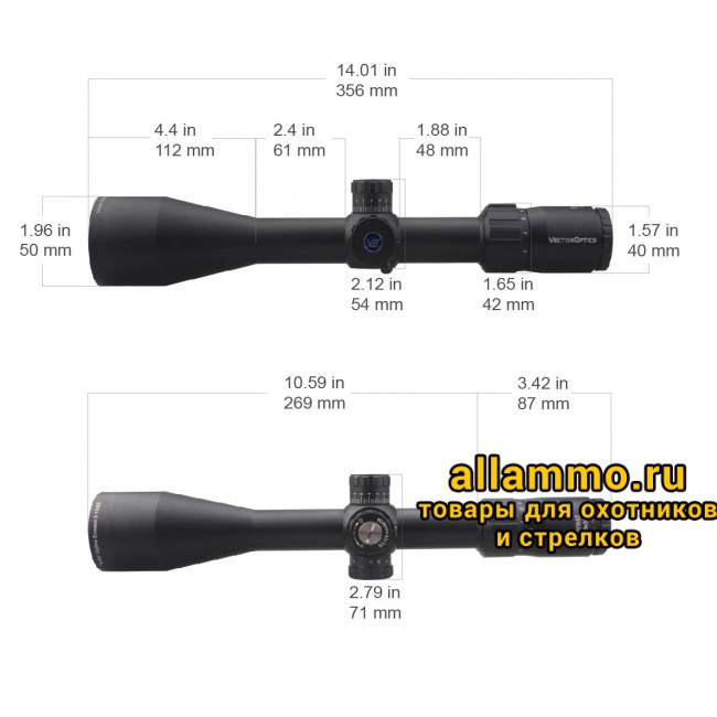 Оптический прицел Vector Optics Everest 3-18x50 SFP GenII кольца 30мм