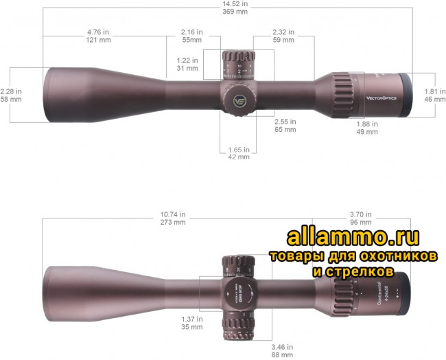 Оптический прицел Vector Optics Continental Tactical X6 4-24x50 FDE Zero Stop кольца 30мм