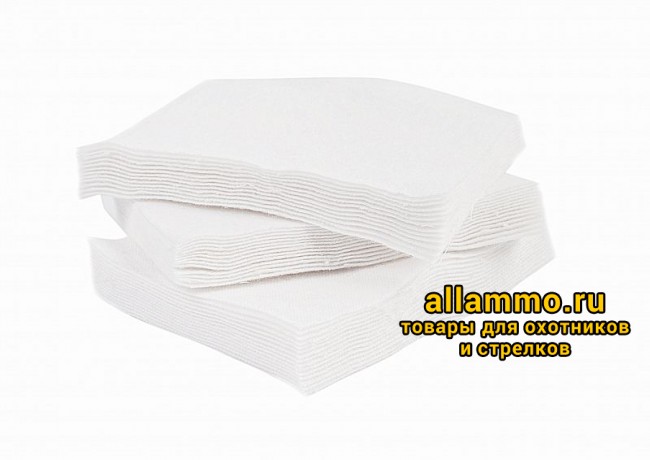 ce6983952d16df3ad55ccc2fd0cb7613.jpg Патчи ЧИСТОGUN фланель, универсальный, прямоугольник 100х75 мм, 250 шт., белый (CH-100x75/250)