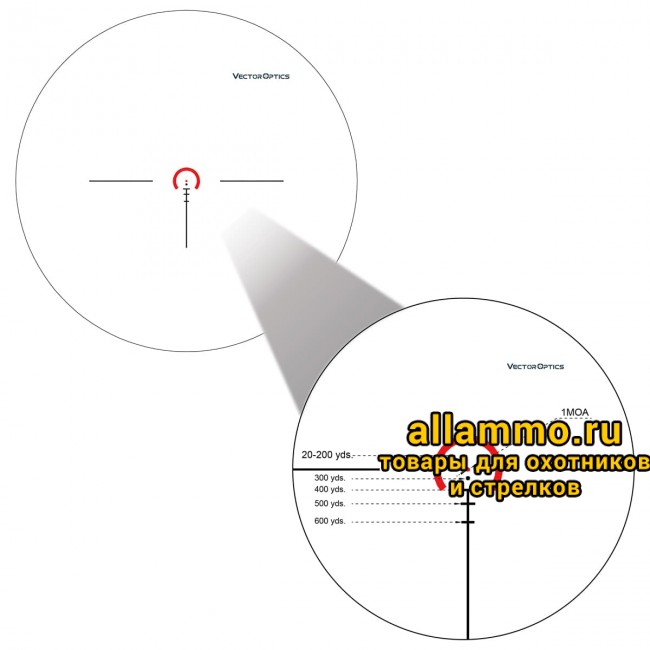 Оптический прицел Vector Optics Aston 1-6x24 SFP кольца 30мм