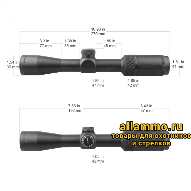 Оптический прицел Vector Optics Matiz 2-7x32 SFP MOA кольца 25,4мм