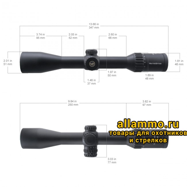 Оптический прицел Vector Optics Continental Hunting X8 2-16x44 SFP ED кольца 30мм