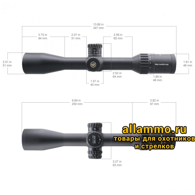 Оптический прицел Vector Optics Continental Tactical X8 2-16x44 SFP ED Zero Stop кольца 30мм