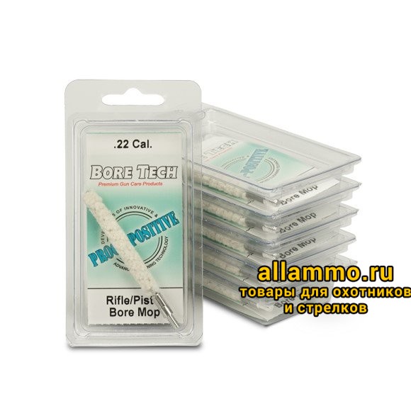 Хлопковый ершик пуховка Bore Tech .22 Cal. (5,6мм) резьба папа 8/32 (BTMB-22240)