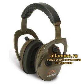 24042 (WREPMBN) Активные наушники Alpha Power Muff с 2-мя микрофонами, цвет корпуса - хаки, Walker`s (США)