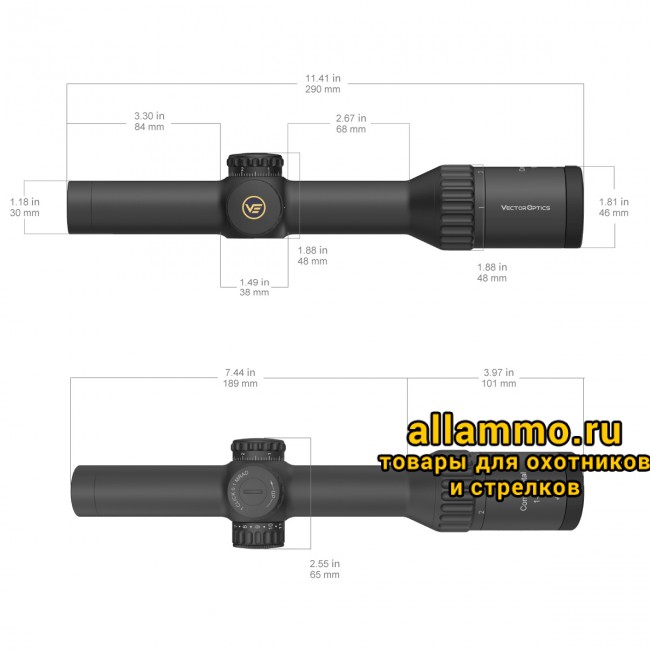 Оптический прицел Vector Optics Continental x8 1-8x24i SFP ED Fiber LPVO 30мм 
