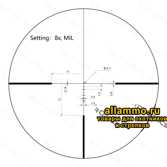 Оптический прицел Vector Optics Continental x8 1-8x24i SFP ED Fiber LPVO 30мм 