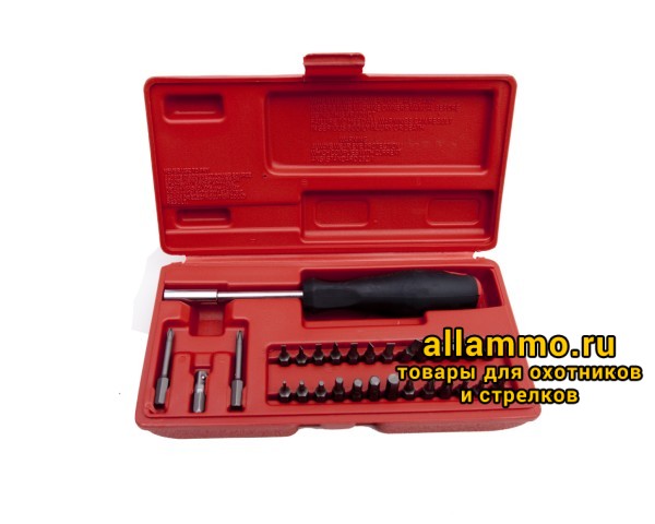 Набор отверток DAC оружейный 31 предмет (29 бит, 1 отвертка, футляр)