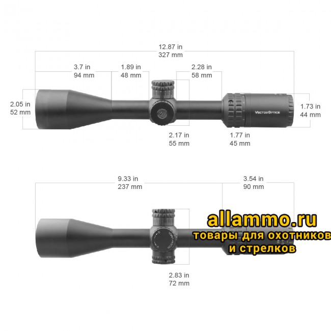 Оптический прицел Vector Optics Hugo 6-24x50 SFP GT кольца 25,4мм